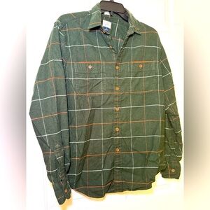 J Crew Mens Vintage Green Plaid Flannel Button Up Shirt Small Classic Fit Y2K